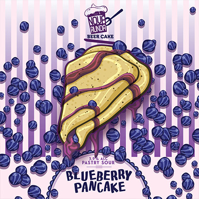 pastry sour beer illustration with pancake and blueberries