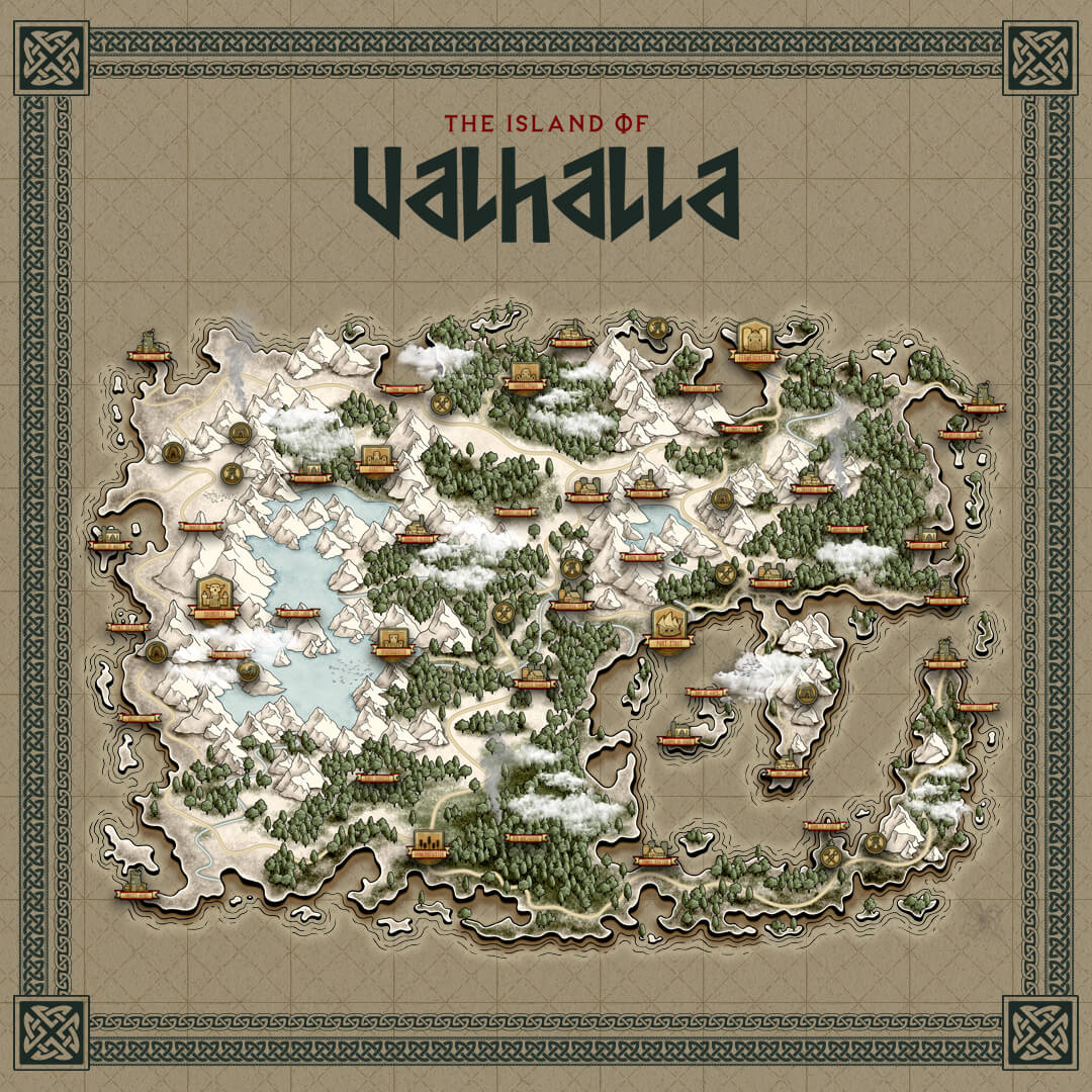 Fantasy island beer and viking themed map